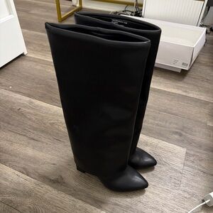 Elegant Black Knee-High Shark Women's Boots